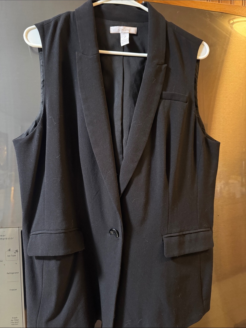 Chicos size 2 Black Sleeveless Blazer Vest
